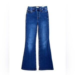Good American GLF478T Indigo Blue Good Legs Flare Jeans Size 1 Stretch‎ Denim